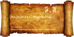 Hajnáczki Magdolna névjegykártya