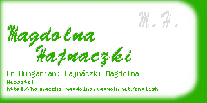 magdolna hajnaczki business card